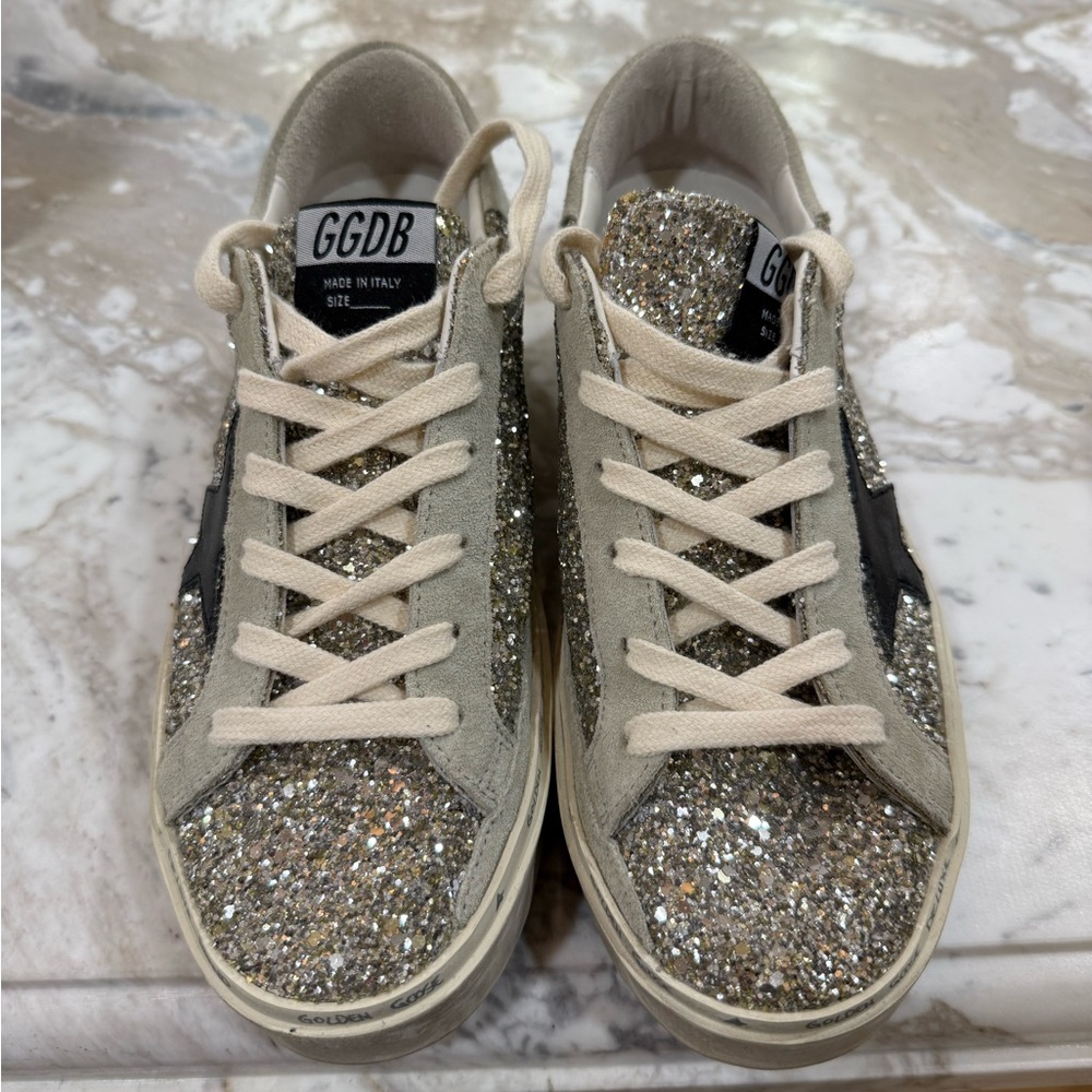 Golden Goose Women's Silver Glitter Sneakers